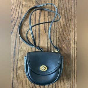 Black leather crossbody purse